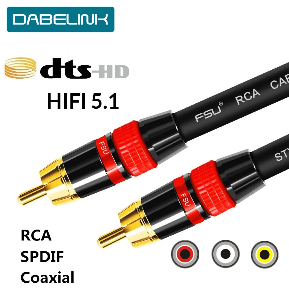 Cable Coaxial SPDIF de Audio Digital, Cable RCA de Audio estéreo Premium a Rca macho, altavoz Hifi, Subwoofer, AV TV de 1m, 2m, 3m, 5m|rca to tocoaxial - AliExpress