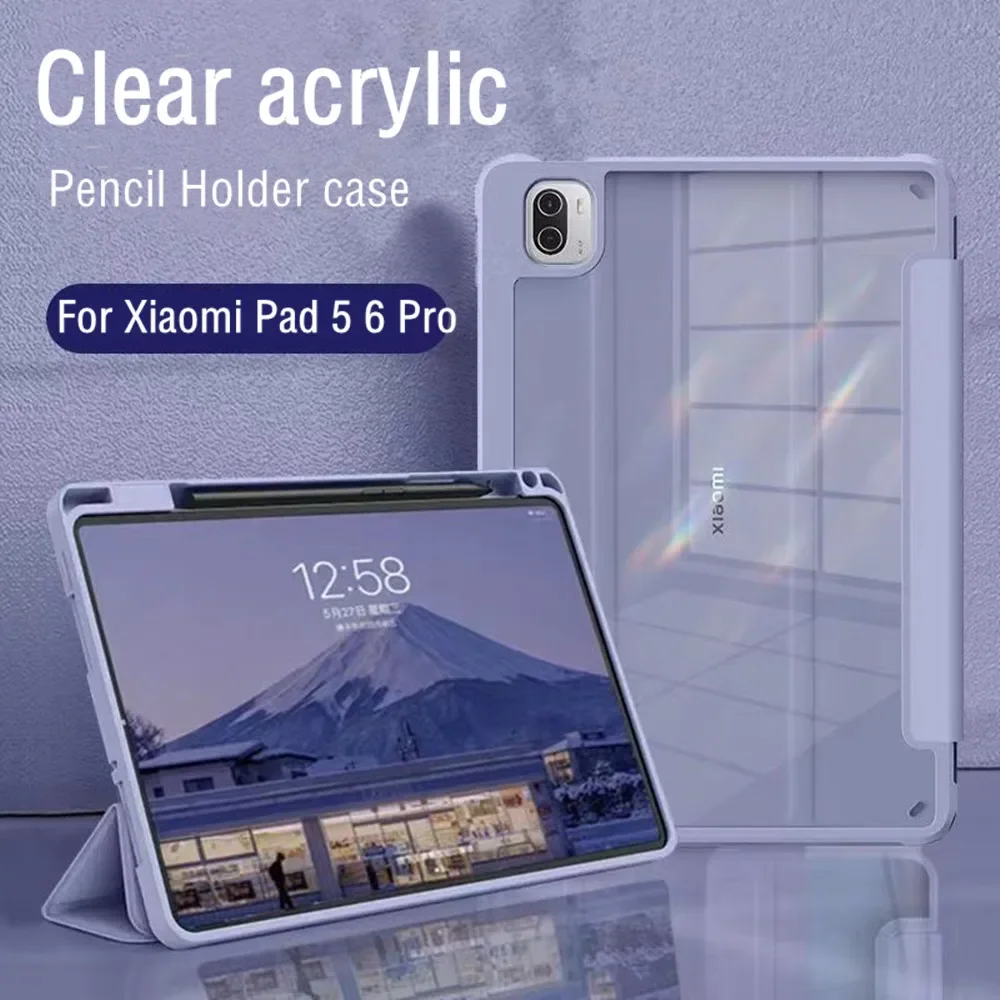 

Case For Tablet Xiaomi Pad 5 6 Pro Redmi Pad 10.6 PC Pencil Holder Hard Cover For MI Pad 6 11 inch with Auto Sleep / Wake Case