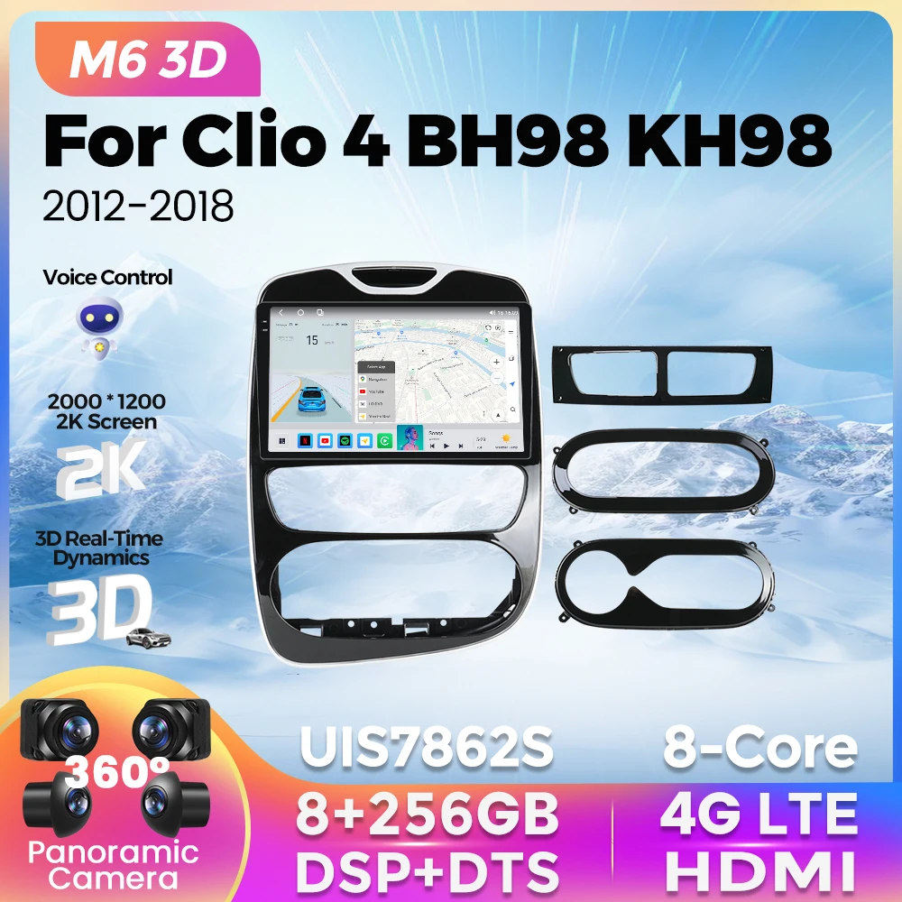 

NEW 2K M6 Pro Plus 3D Car Radio For Renault Clio 4 BH98 KH98 2012-2018 Multimedia Player GPS Navigation For Carplay Android Auto