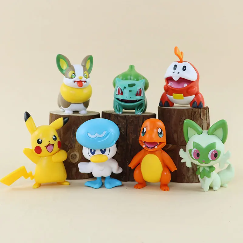 Pokemon Figure Elf Mutated Pikachu Charmander Squirtle Gashapon Machine Doll Model Ornaments Kids Birthday Gift Giocattoli Da Tavolo