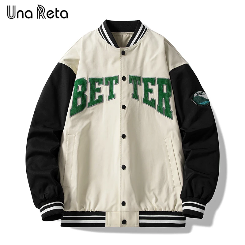 jackets Una Reta Men Jacket 2022 New Men Clothing Streetwear Single-breasted Baseball Jacket Oversized Hip Hop Letter Embroidery Coats jackets