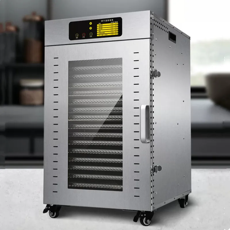 18 Layers Fruit Dryer Food Commercial Vegetables Mango Beef Bacon Food Air Dryer Home Household Light Grey Stainless Steel