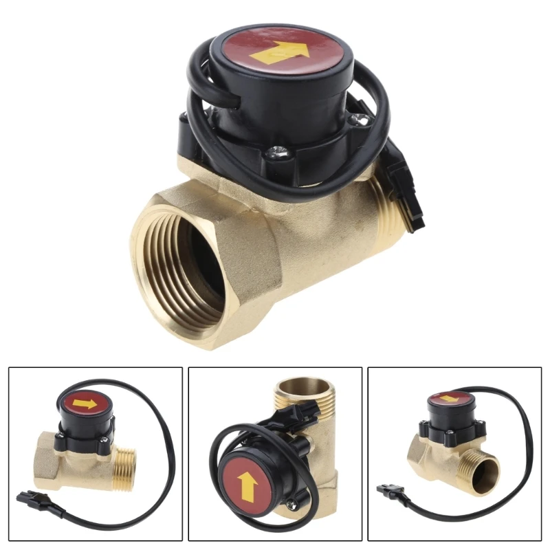 HT800 1" Water Pump Flow Sensor Switch Liquid Booster Solar Heater Brass Magnetic Pressure Automatic Control Valve Part