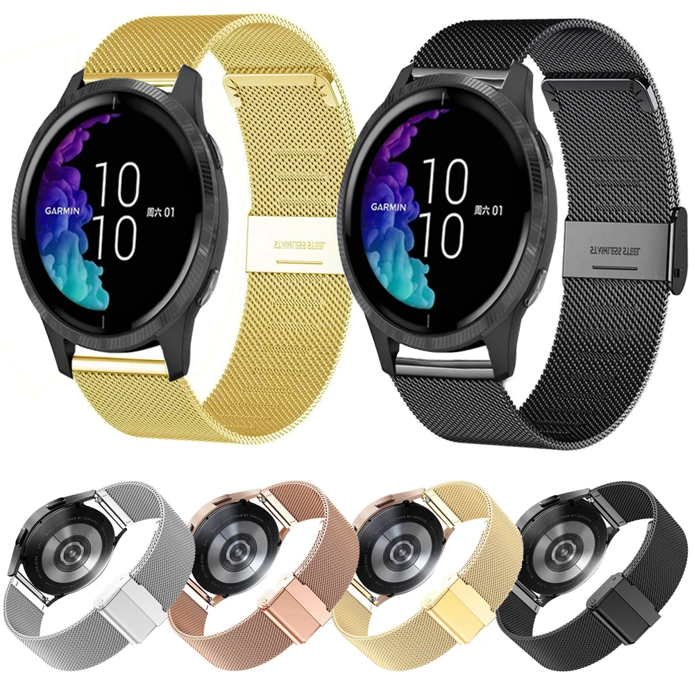 

Металлический браслет из нержавеющей стали для Garmin Vivoactive 4 45 мм 3/CAME 2/GarminMove 3, браслет для часов Forerunner 245 645