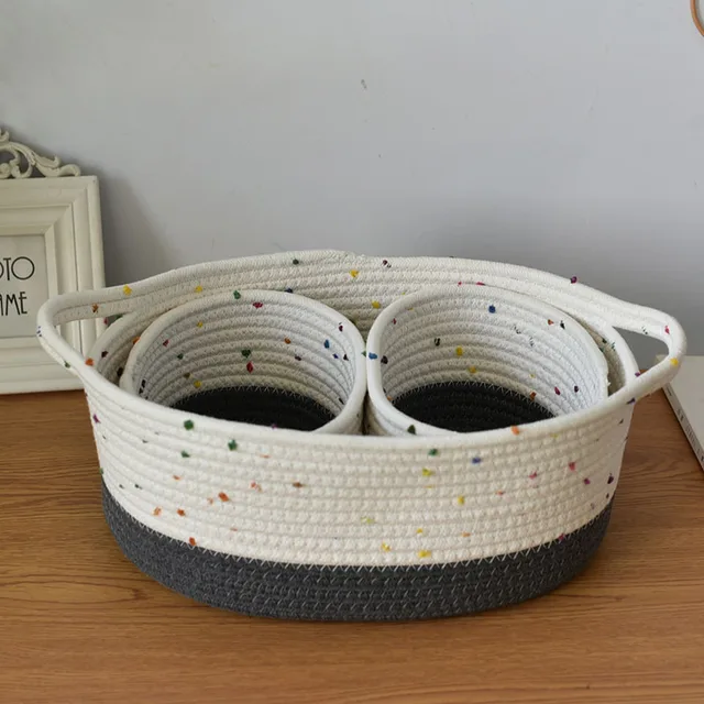 Luanqi Otthoni Dekorációk Pamut Szőtt Kosarak Kézzel Tároló Skandináv Stílusú Desktop Sundries Smink Dobozok - Image 4