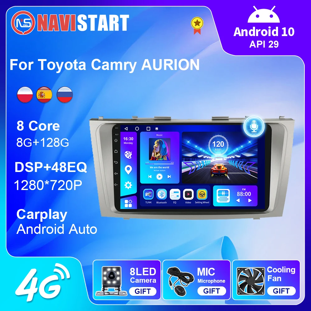 

NAVISTART Android Car Radio for Toyota Camry AURION 2007-2011 Multimedia Player GPS Navigation Stereo Head Unit No 2din DVD