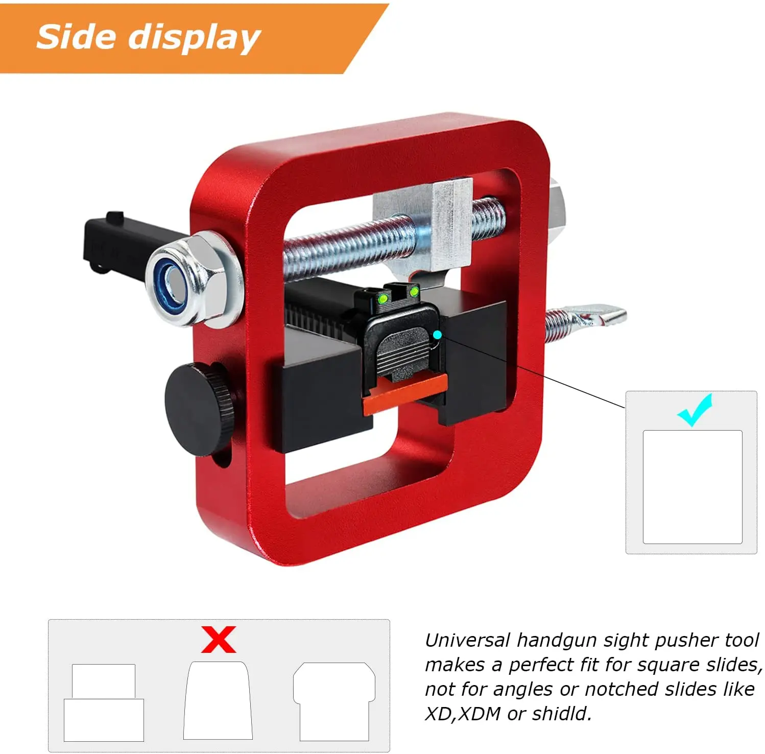 Universal Handgun Sight Pusher Tool for 1911 Glock AR15 G17 G19 Shield Sig and Others Sight Bead Disassembly Tool