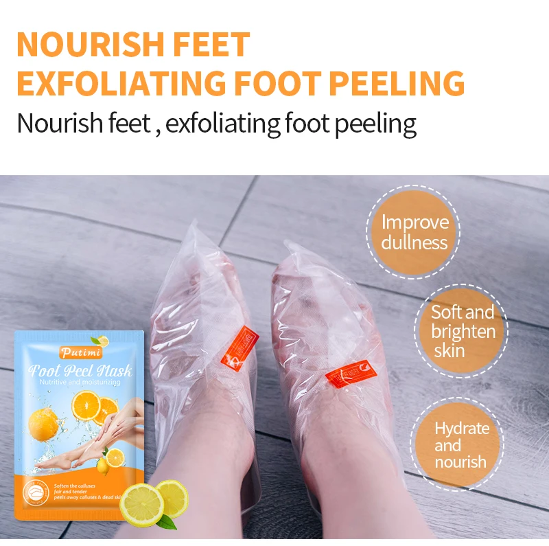 Putimi Feet Exfoliating Foot Masks Pedicure Socks Exfoliation Scrub Remove  Dead Skin Heels Foot Peeling Anti Cracked Foot Care - Feet Care - AliExpress