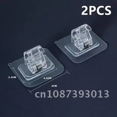 

2 Pieces Curtain Hanging Rod Brackets Self Adhesive Organized Pole Holders Bathroom Room Towel Bar Hook Support Rail Clamps Fix