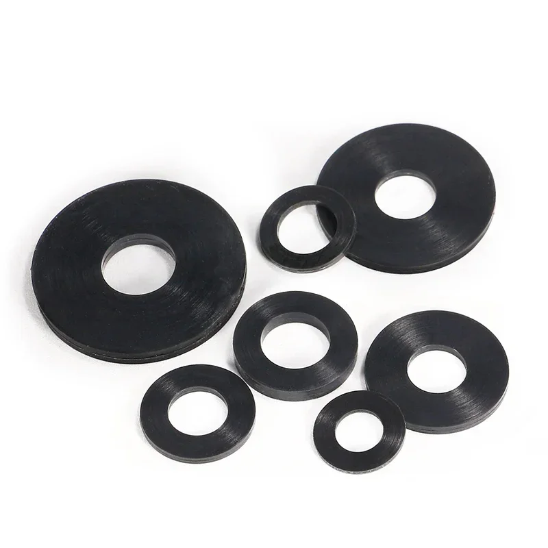 Silicone O Ring Washer 10~100 Pcs Black Silicone Washer M2 M2.5 M2.7 M3 M4 M5 M6 M8 M10 M12 M16 M20 O-ring Silicone Rubber Flat Washer Seal Ring Gasket