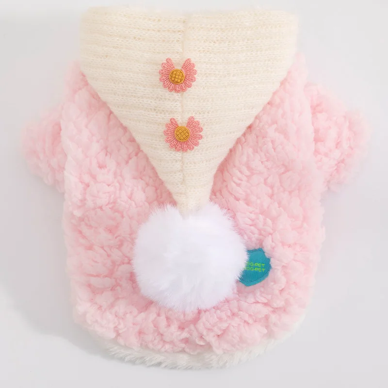 

Стеганое пальто из овечьей шерсти для домашних животных, хлопковое пальто с капюшоном, плюшевый мишка, плюшевый мишка, теплое, осень и зима