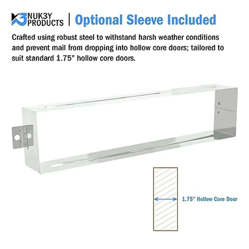 Solid Brass Mail Slot Sleeve Matte Black 13" x 3.625" Heavy Duty Long Lasting Durability FIT 1-3/4" Door Thickness SPRING Loaded