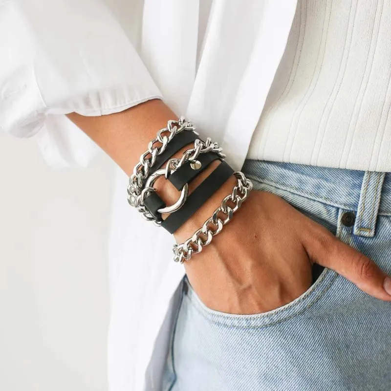 Real Leather Bracelets For Women Punk Bangle Adjustable Length Bohemia Holiday Male Jewelry leather braided bracelet leather bracelet