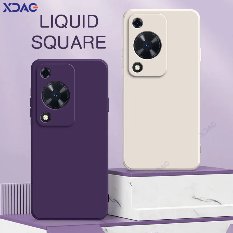 Premium 360° Luxury Liquid Silicone Square Mobile Case - Double Liner Soft Shell