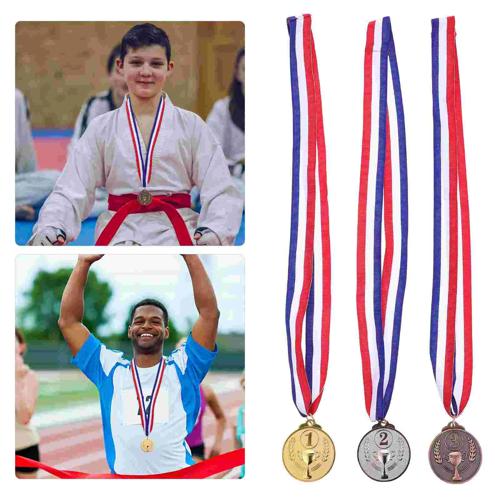Award Ribbons Medal Medals Gold Silver Bronze Medals Golden Medal Award Style Medal Meeting Medal For Sports Academics