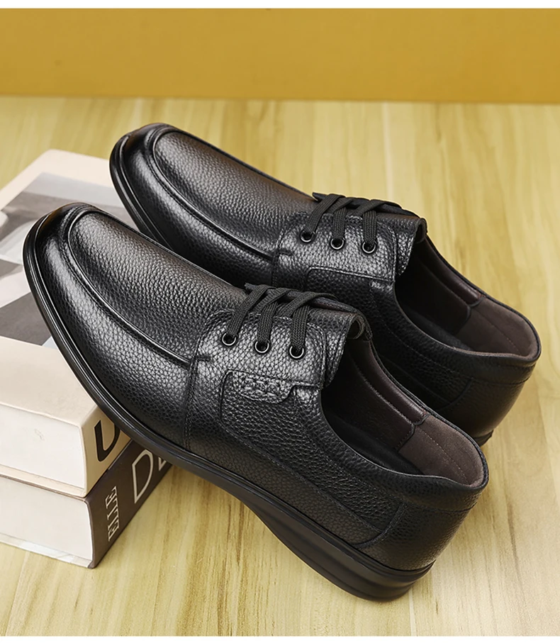 جديد الرجال مريحة للتنفس الأعمال عارضة أحذية جلد طبيعي الدانتيل متابعة مكتب رسمي عدم الانزلاق ارتداء مقاومة اللباس الأحذية