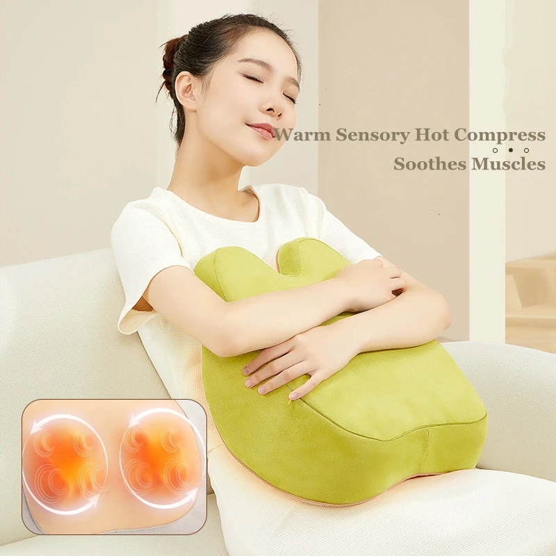 Shoulder Neck Back Massage Cushion Multi-functional Electric Kneading Hot  Compress Massage Pillow Lumbar Pillow Massager Tool