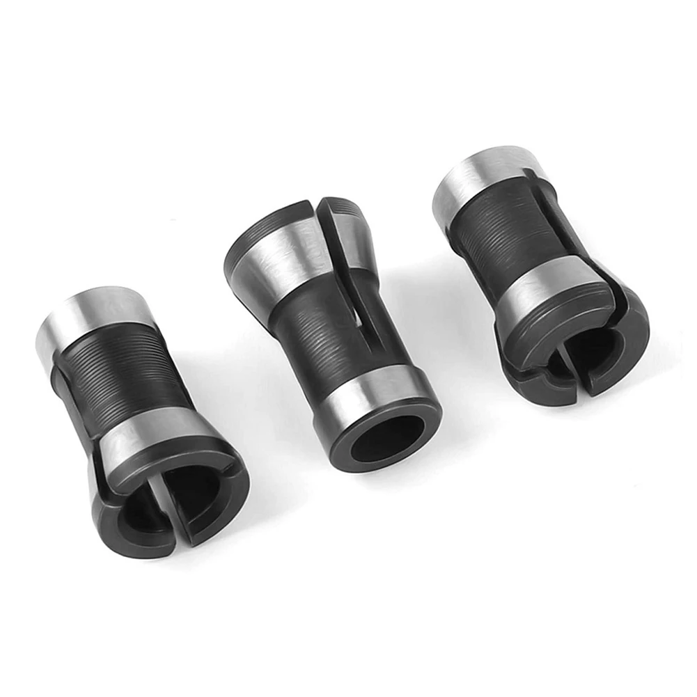 

6 Pieces Router Bit Collet Chuck Set with 3 Different Inner Diameters 6mm 635mm 8mm for Engraving and For Trimming