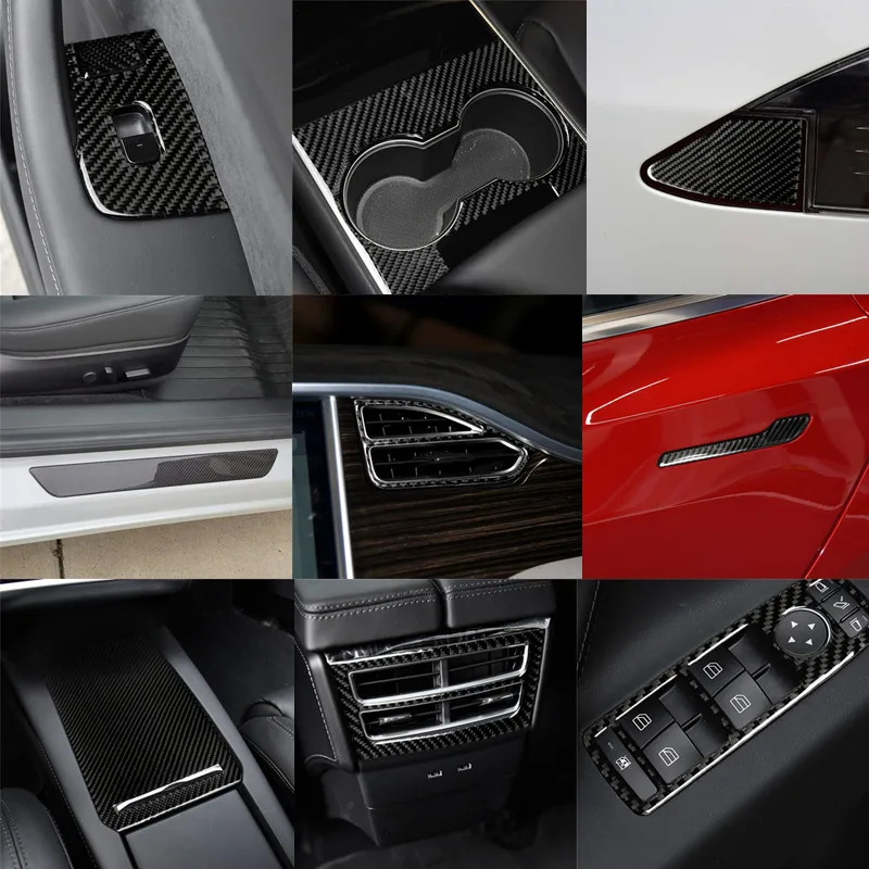 

Car Interior Decoration Carbon Fiber Protective Sticker For Tesla Model 3 Model-X 2014-2019 Styling Accessories