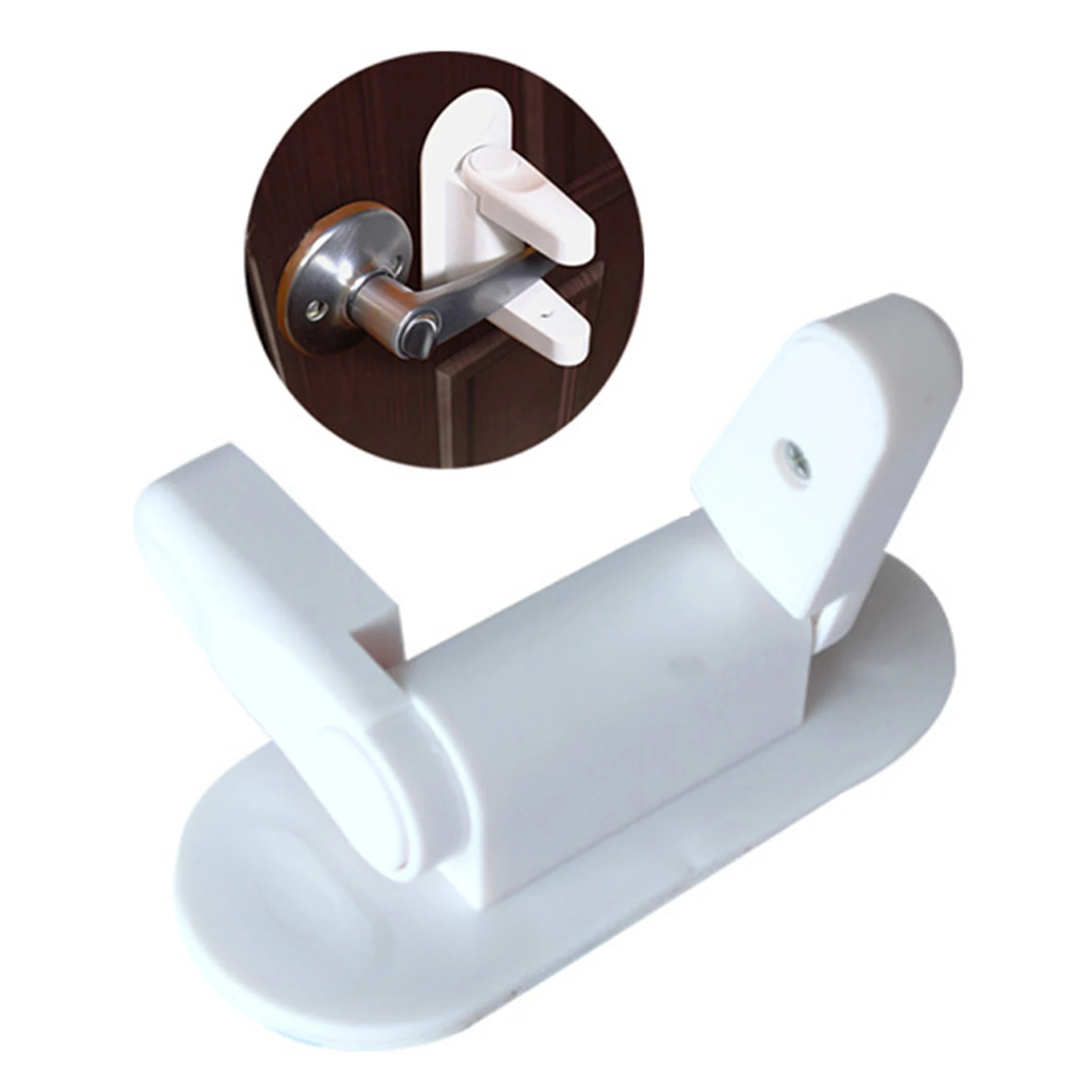 4 Blocca Maniglia Per Bambini - Chiusura Di Sicurezza Per Porte E Finestre, Bianco - Foto 3