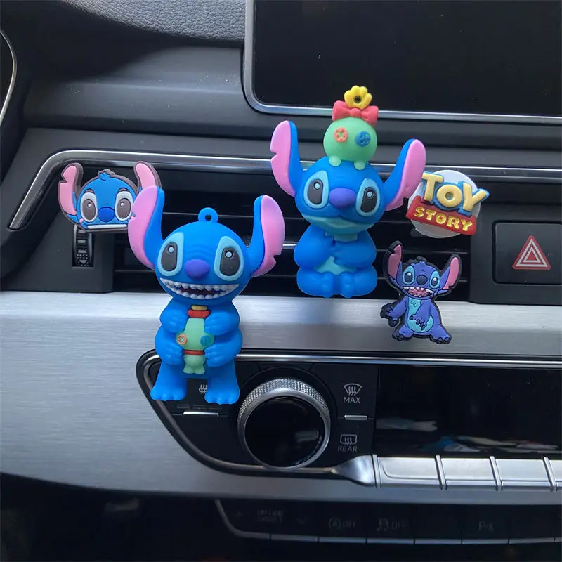 Porte-parfum de voiture Disney Stitch, figurine d'anime SpidSuffolk,  décoration de voiture, clip de parfum de dessin animé, jouet à facettes,  cadeaux pour enfants - AliExpress