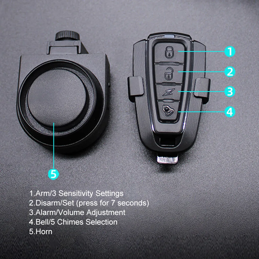 Wireless Bike Vibration Alarm USB Rechargeable Motorcycle Electric Bicycle Security Burglar Alarm With Remote Control Motor Part