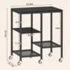 Microwave Cart,Microwave Stand with Wheels,Coffee Bar Table Station,4-Tier Rolling Baker's Rack,Small Appliance Storage Shelf 2