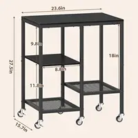 Microwave Cart,Microwave Stand with Wheels,Coffee Bar Table Station,4-Tier Rolling Baker's Rack,Small Appliance Storage Shelf 2