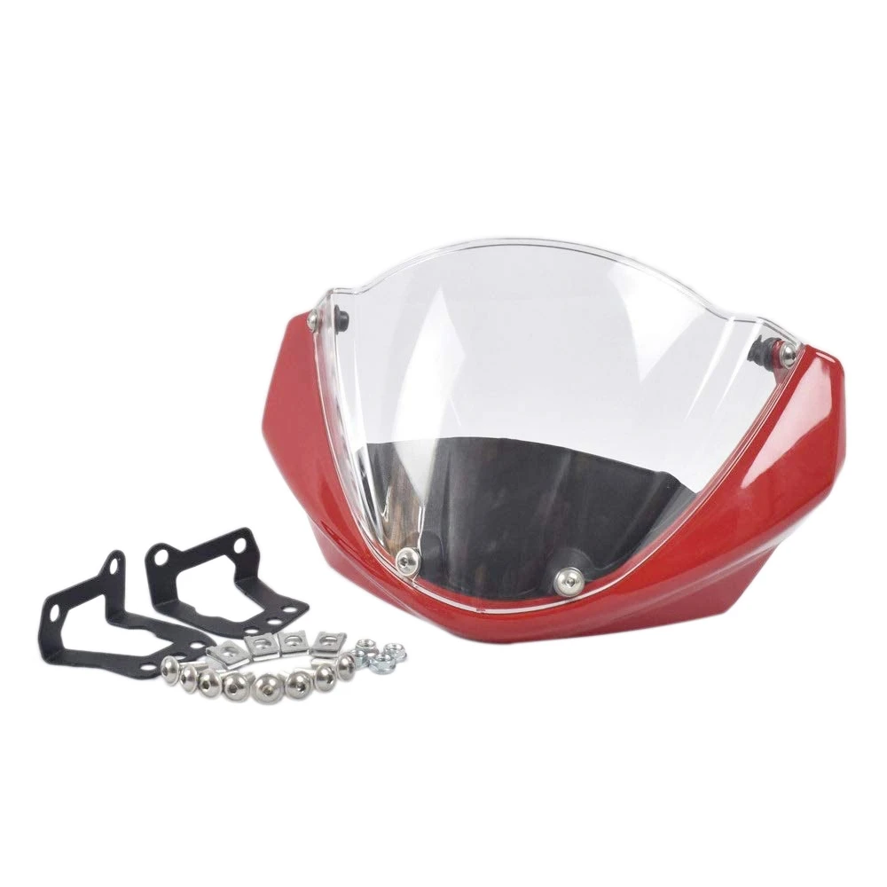 

Motorcycle Windshield Head Cover Windshield Fairing for Ducati Monster 696 795 796 M1100, Red