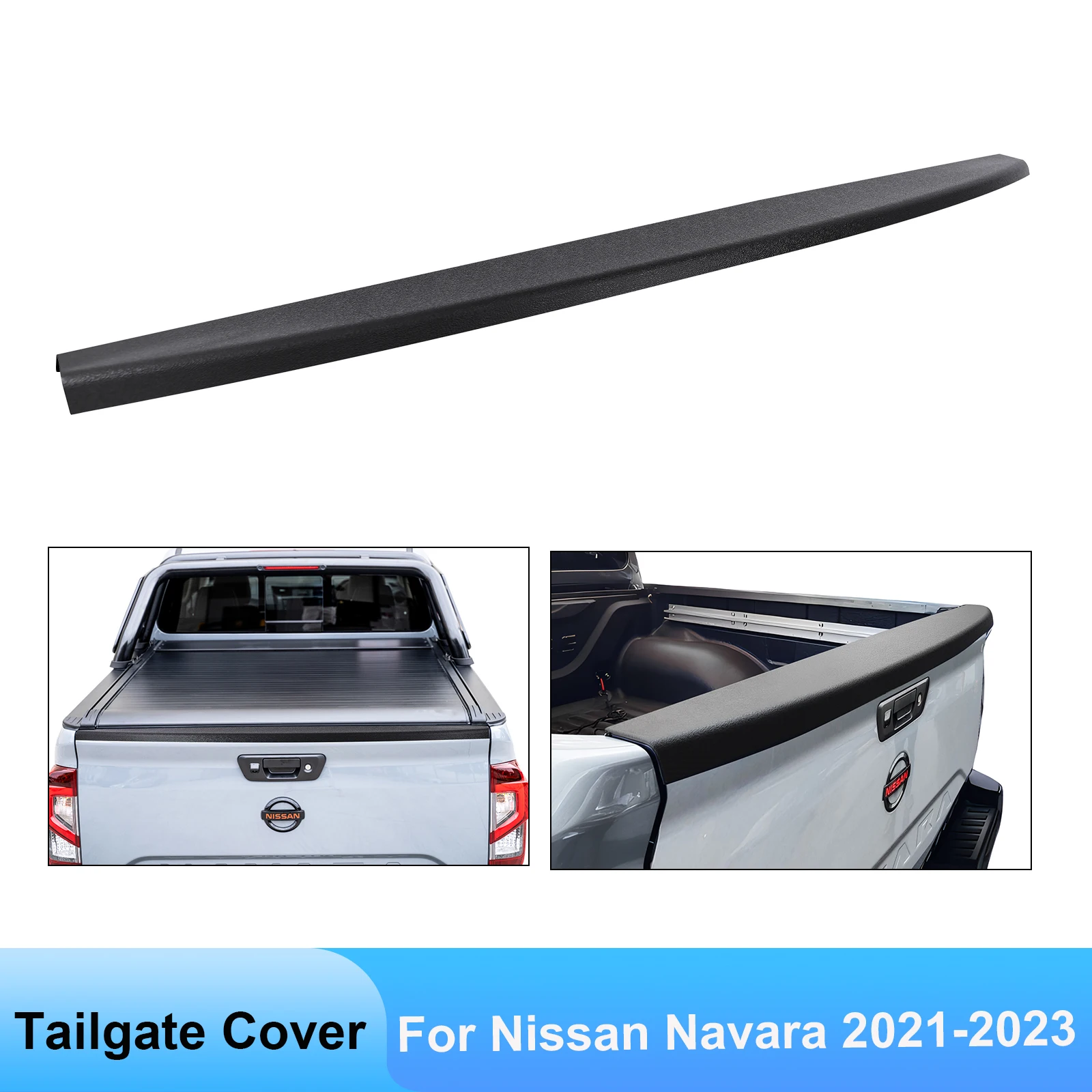 

4X4 Car Styling Tailgate Cover Protector For Nissan Navara NP300 2021 2022 2023 2024 Models Matte Black TailGate Cladding