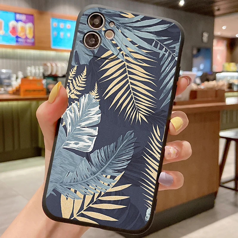 Custodia Per Telefono Banana Leaf Per Huawei P30 P40 Lite E Pro Cover Posteriore Verniciata In Silicone Per Huawei Y6 Y5 Y6S Y7 Prime 2019 Case