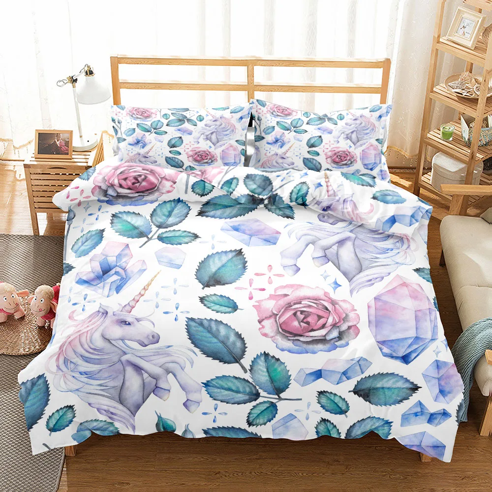 Purple Big Flower 3D Duvet Cover Set EU Single Double King US Twin Full Queen Size  Bedclothes