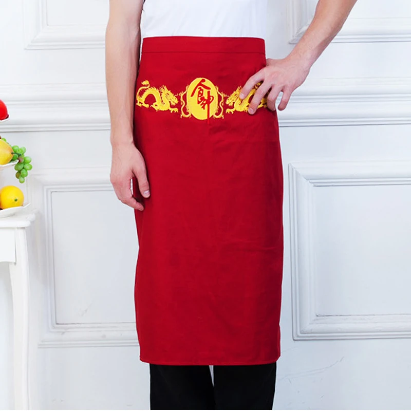 Male Chef Embroidery Cooking Apron Bakery Cafe Woman Waiter Work Pinafore Hot Pot Restaurant Catering Hotel Kitchen Aprons