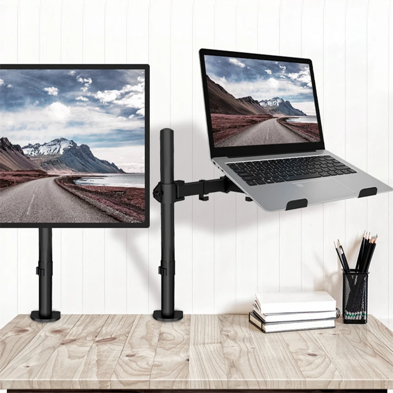 Monitor Desk Mount Ajustar Totalmente Stand com Bandeja Extra Laptop em Notebook até 17 Polegadas e Tela de até 32 Polegadas M051c - Imagem 2