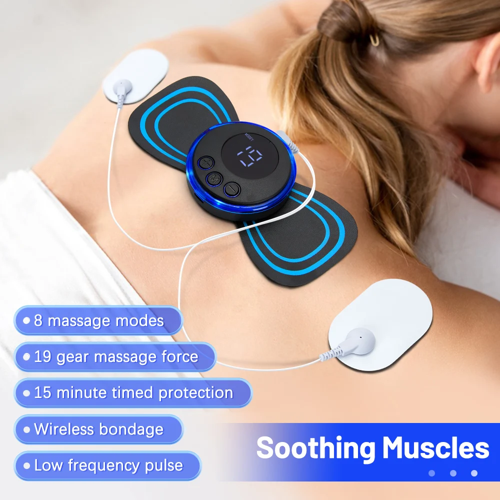 EMS Electric Pulse Neck Massager Cervical Massage Patch 8 Mode LCD Display  Neck Stretcher Back Muscle Stimulator Relief Pain - AliExpress