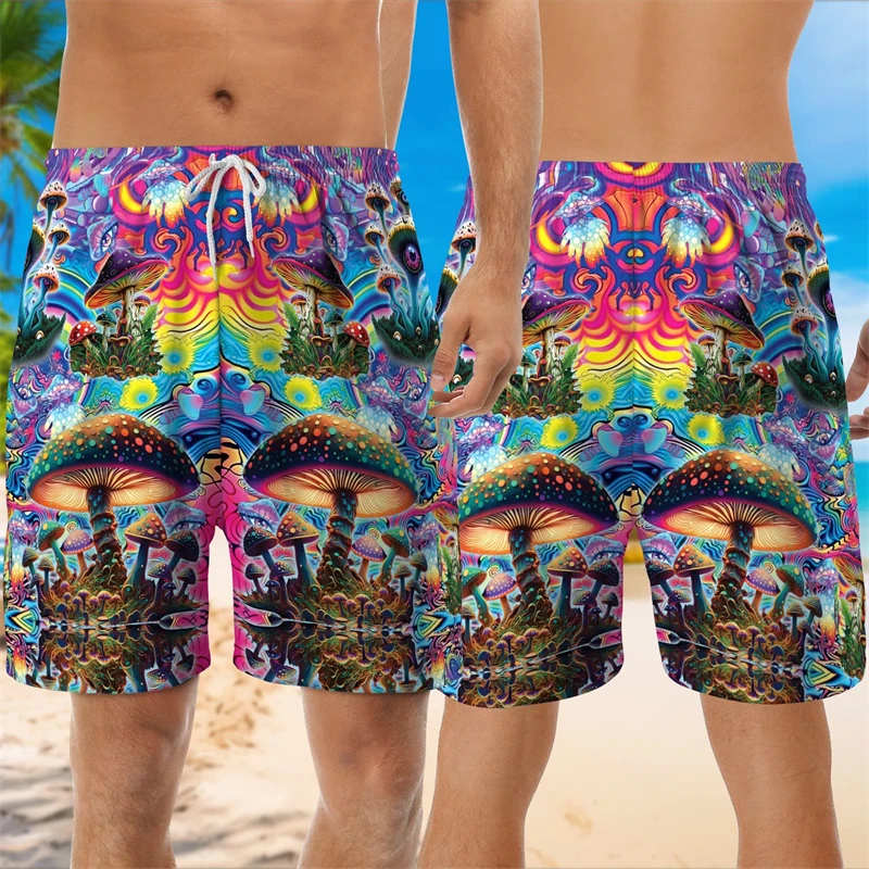 

Cartoon UFO Skull 3D Printed Short Pants For Men Clothes Alien Mushroom Hawaiian Beach Shorts Fashion Kids Trunks Boy Trousers