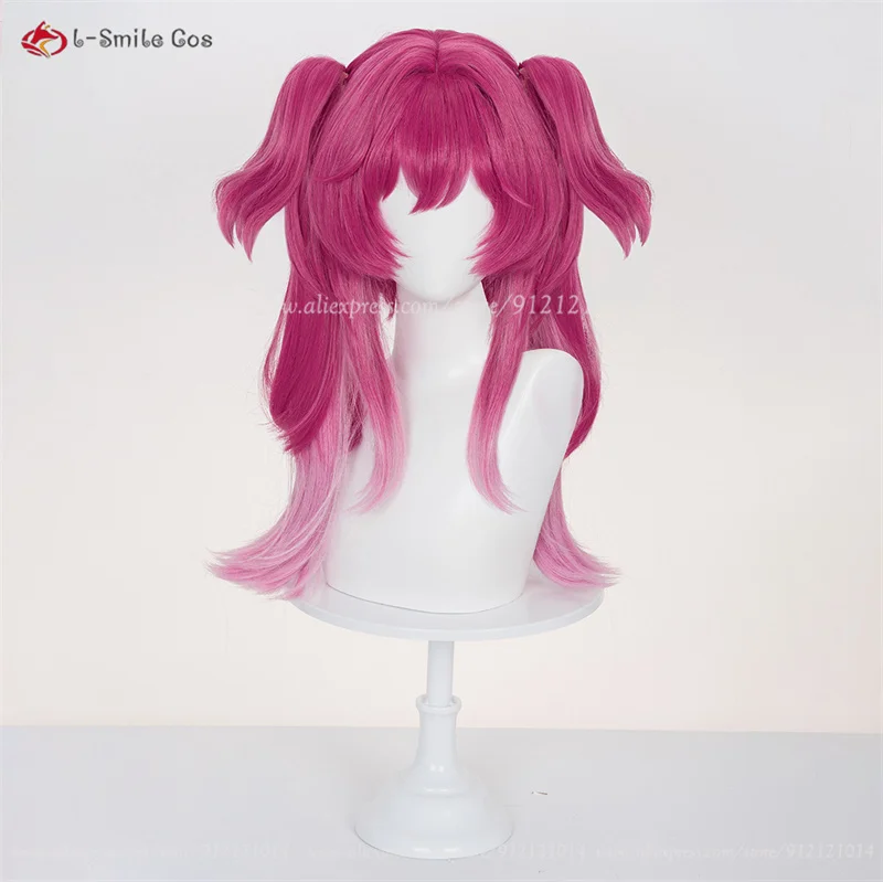 Lupa Cosplay Perücke Rosa Pink Ombre Lang Hitzebeständig Synthetik für Frauen Anime Kostüm Halloween 4