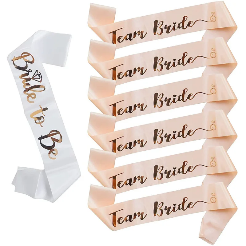 

1Set Bride To Be Team Bride Satin Sash for Wedding Engagement Bridal Shower Decorations Hen Night Bachelorette Party Supplies