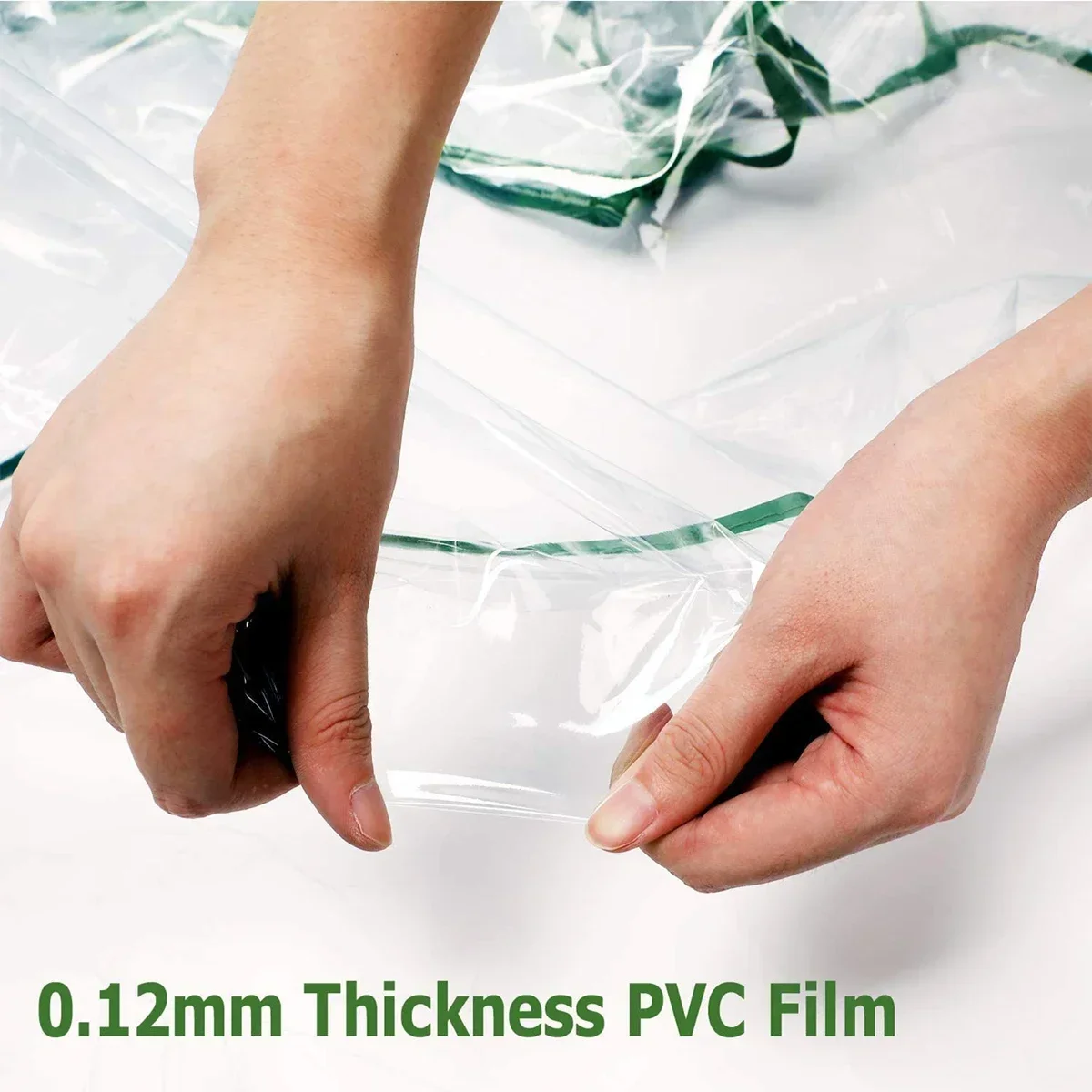 รูปสินค้า ผ้าคลุมสวนกันหนาว PVC สำหรับดอกไม้และต้นไม้ โรงเรือนเพาะชำแบบมีฉนวนกันความร้อน ห้องอาบแดดแบบมีฉนวนกันความร้อน กันฝน พร้อมโครงตาข่าย