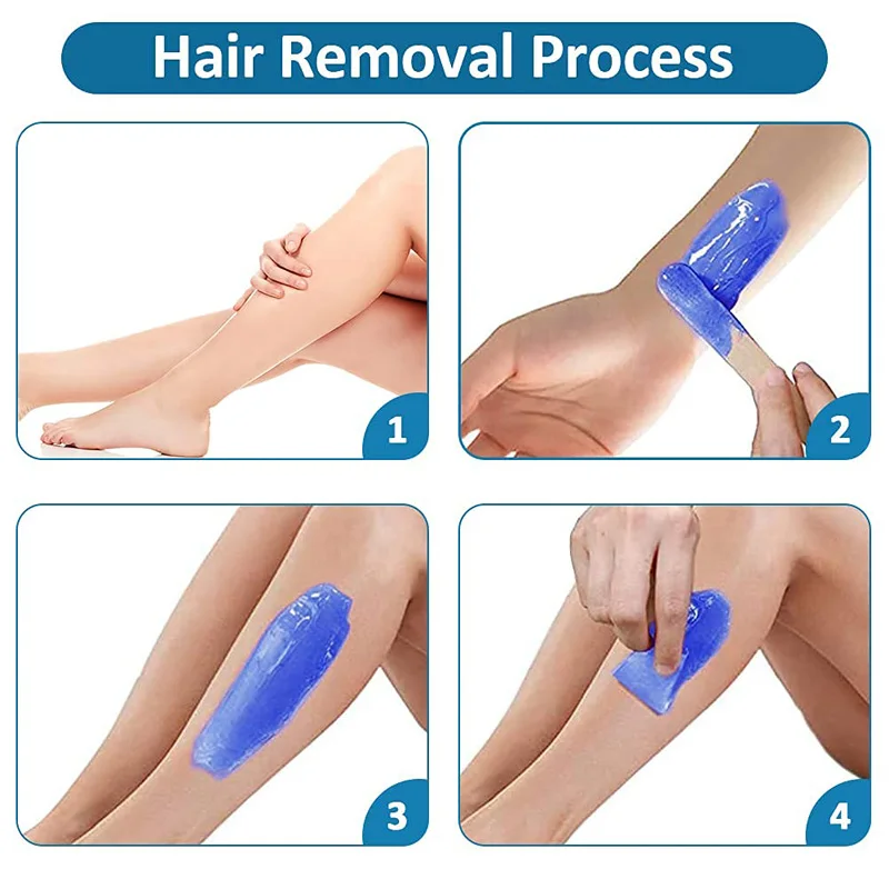 50g*4 Wax Beans Depilatory Hot Film Wax Hard Beads for Bikini Face Hair Legs Arm Hair Removal Bean Painless Woman Men