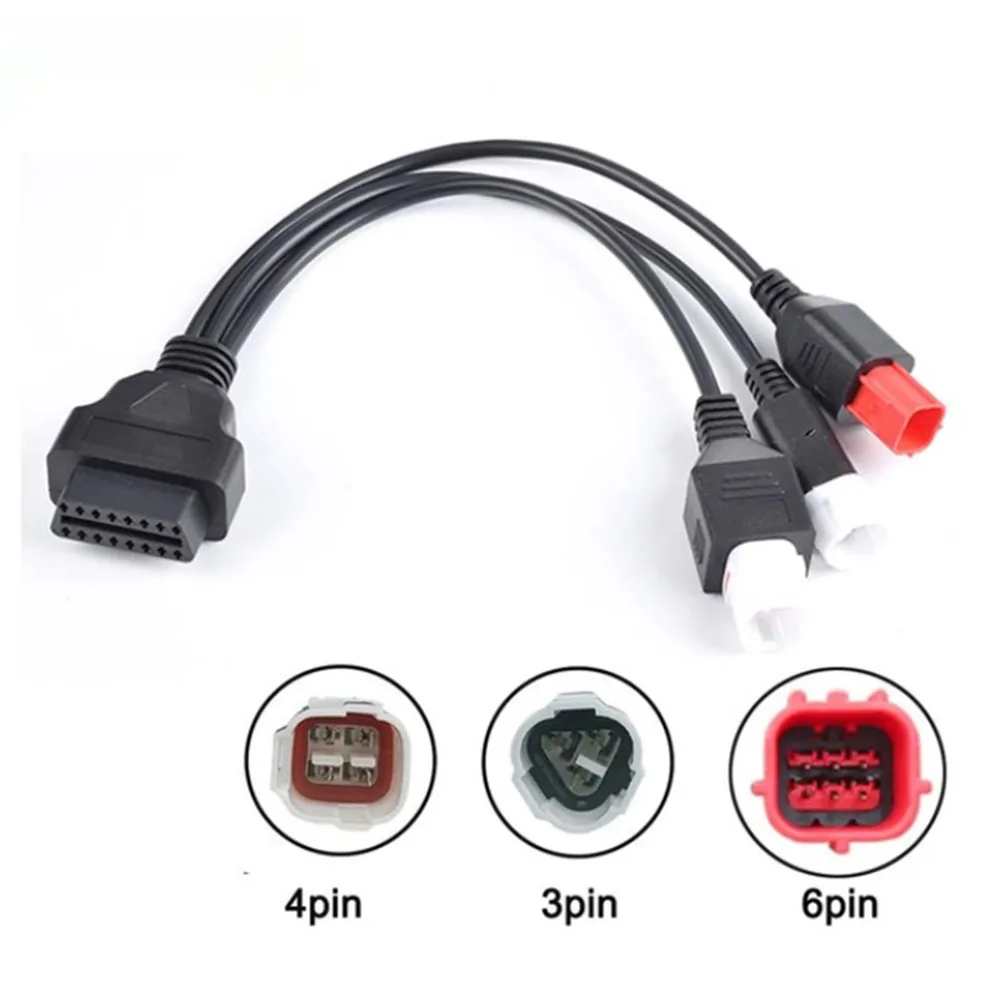 Motorcycle 3/ 4 /6 Pin OBD2 Diagnostics Connector Cable for