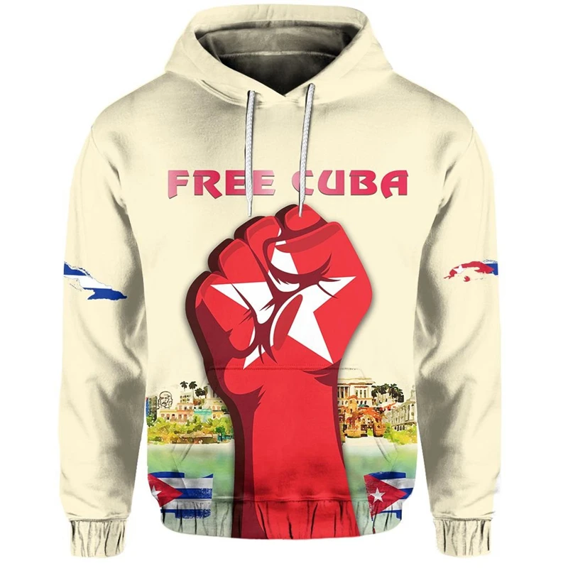 thumbnail image 1 of Sudadera con capucha con estampado de la bandera de Cuba para hombre, nueva sudadera de manga larga, tops tipo pulóver, sudaderas deportivas de moda para correr, sudaderas con capucha gráficas 3D de g, 1 of 5