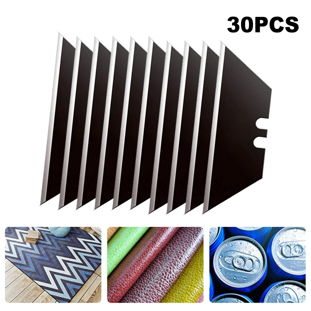 30Pcs/Set Trapezoidal Blade Replacement Blade 60# Carbon Steel Multifunction Engraving Craft Knives Blade Cutting Hand Tools
