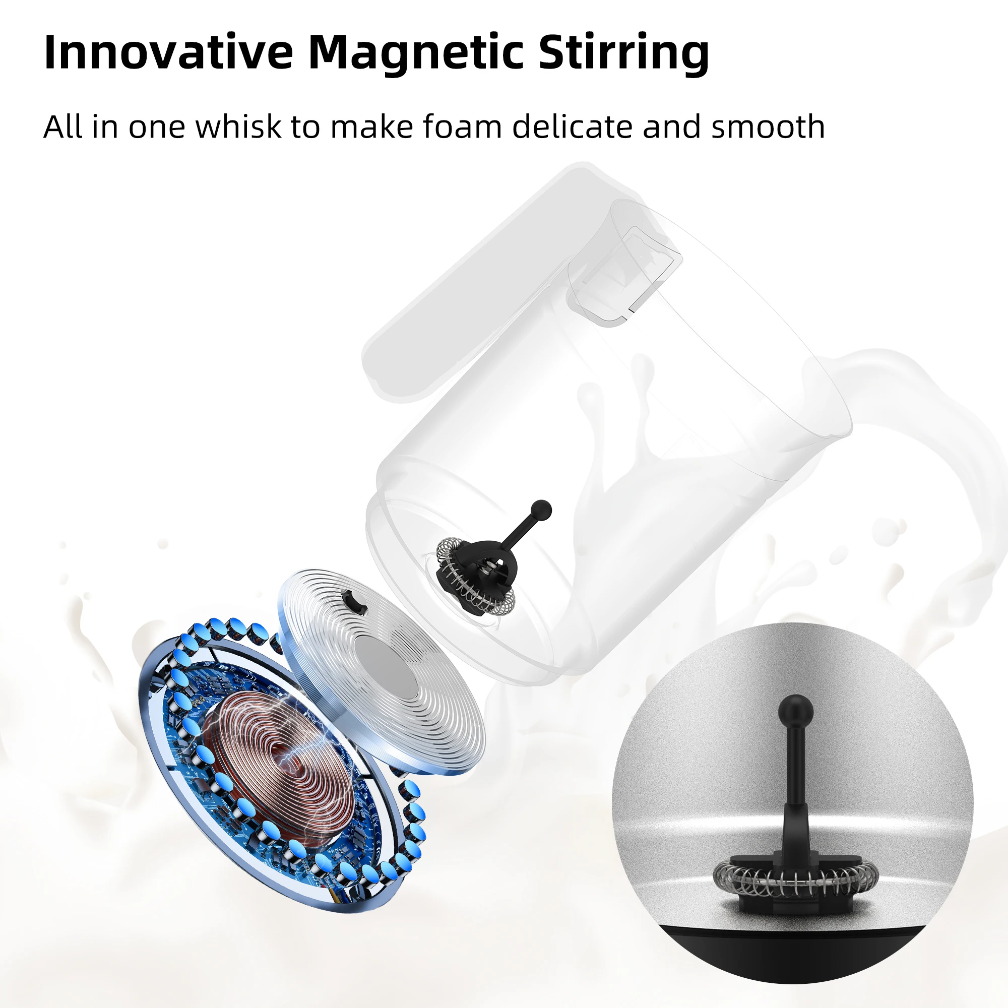 Milk Frother Electric Milk Frother 5 in 1 Detachable