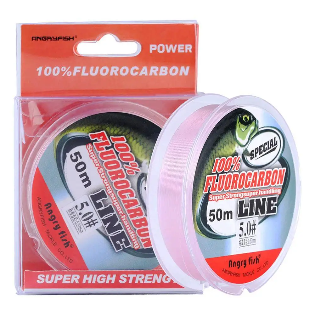 50M 2-30Lb Filo Di Fluorocarbon Lenza Invisibile Resistente All'Usura Subacquea Ad Affondamento Rapido Ultralow Stretch Lenze Da Pesca Affrontare