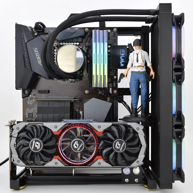 Mod Gamers-caixa Grande para pc Aberto Frame Rack Alumínio Criativos Faça Você Mesmo Desktop Jogos Chassis Refrigeração a Água