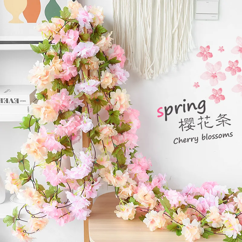 Artificial Sakura Flowers Vine Wedding Garden Rose Arch Home Party  Decoration Christmas Bridal Fake Silk Scrapbook Plants - AliExpress