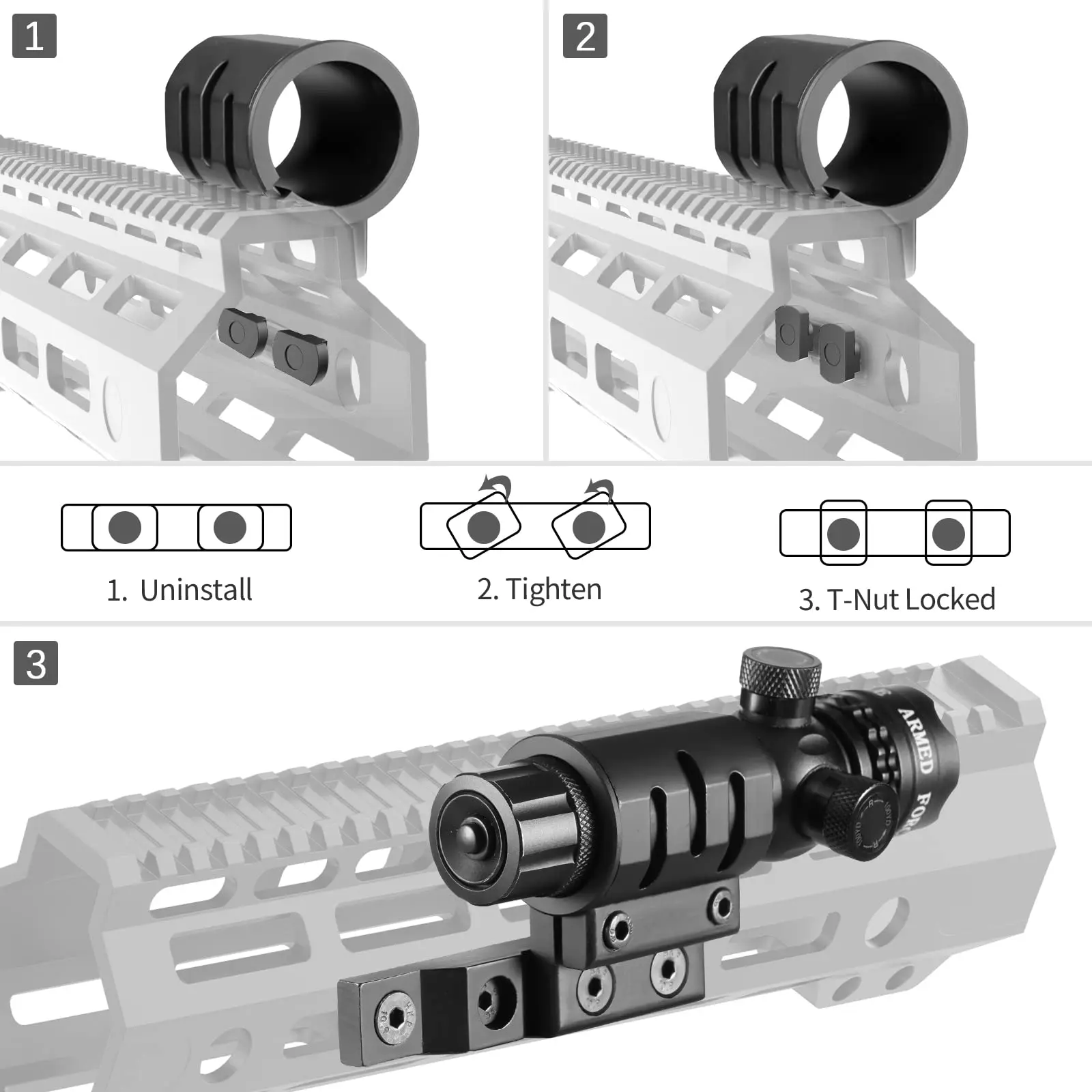 MidTen Riflescope Combo Green Dot Laser Sight 532nm Scope with Pressure Switch Storage Box Fit Picatinny and M-Lok Rail laser sight pressure switch