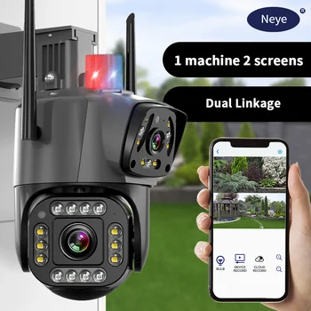 Neye3c 8MP 4K PTZ WiFi Security Camera Outdoor Dual Lens Dual Screen IP Camera AI Automatic Tracking Audio Camera 1