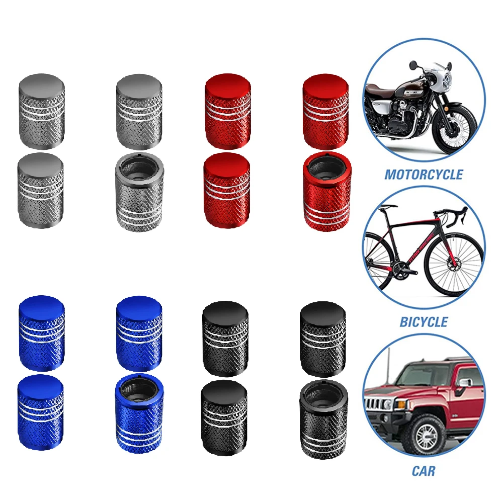 4개 타이어 밸브 스템 캡, 부식 방지, 누출 방지, 자동차, 트럭, 오토바이 및 자전거용 범용 스템 커버